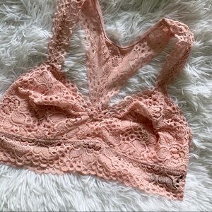 Blush Pink Aerie Lace Racerback Bralette